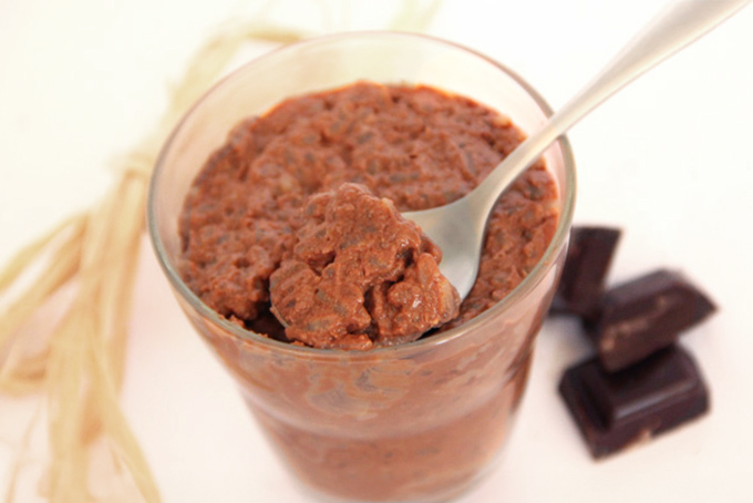 Recette de riz au lait crémeux au lait de chèvre et chocolat noir