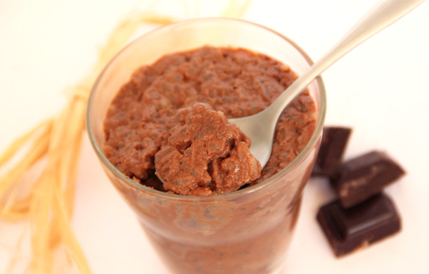 Recette de riz au lait crémeux au lait de chèvre et chocolat noir