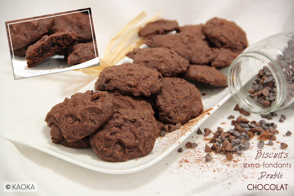 Recette Biscuits extra-fondants double chocolat bio KAOKA