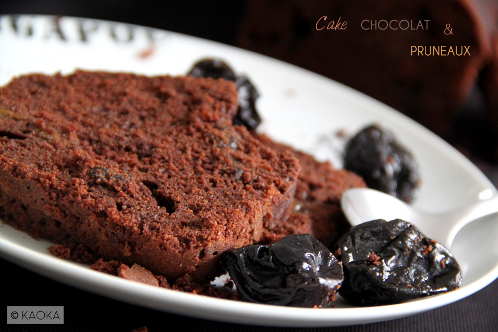 Recette Cake chocolat bio pruneaux KAOKA