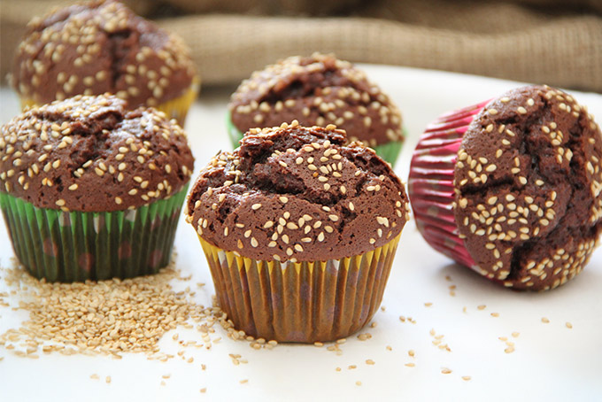 Recette de muffins au chocolat et au sésame