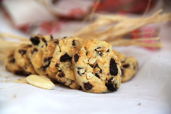 Recette de sablés aux pépites de chocolat, amandes et cranberries