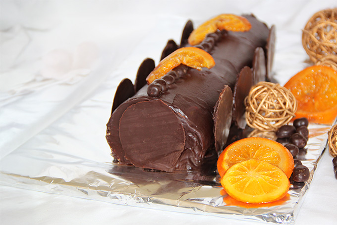 Recette de bûche chocolat corsé et orange
