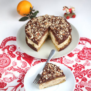 Recette de gâteau à la crème à l'orange et génoise au chocolat blanc et amandes