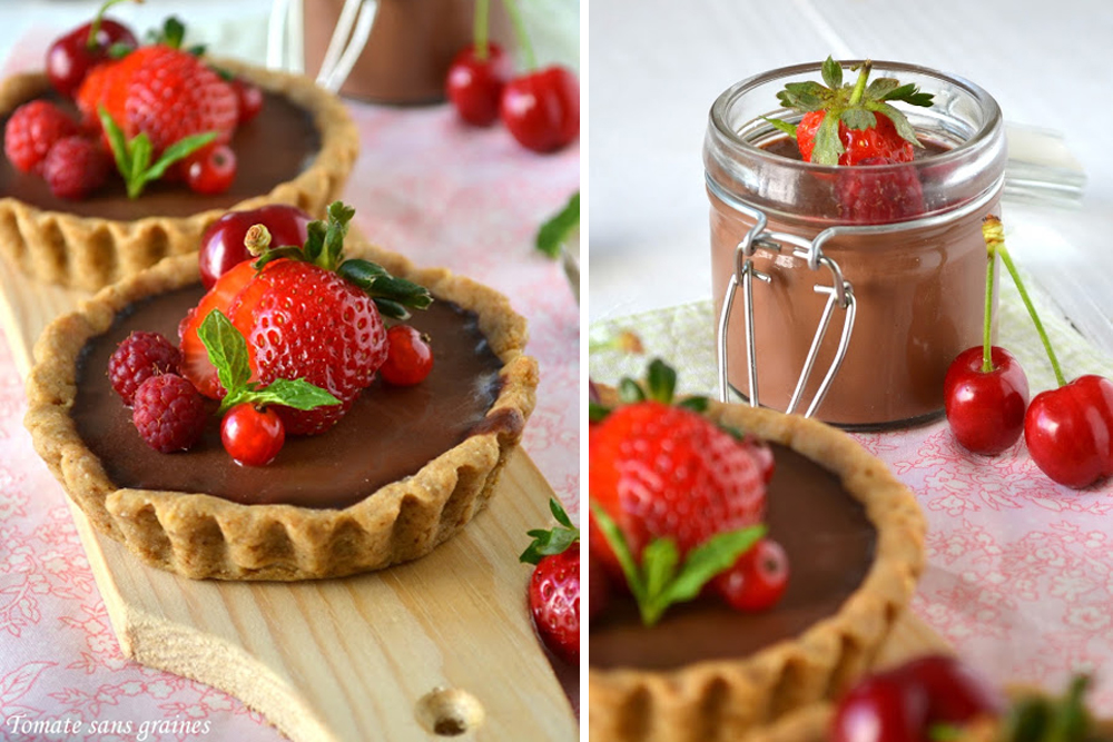 Tartelettes Panna Cotta Chocolat Fruits Rouges