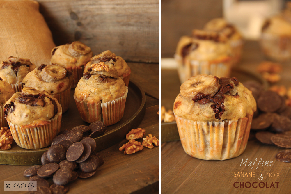 recette muffins banane noix chocolat