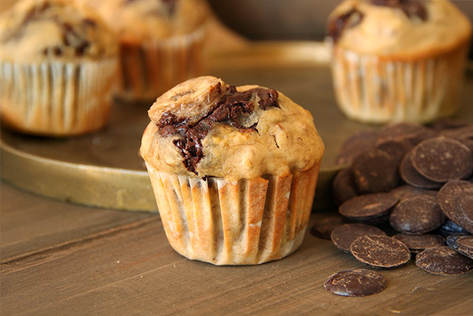 Recette de muffins à la banane, aux noix et aux pépites de chocolat noir
