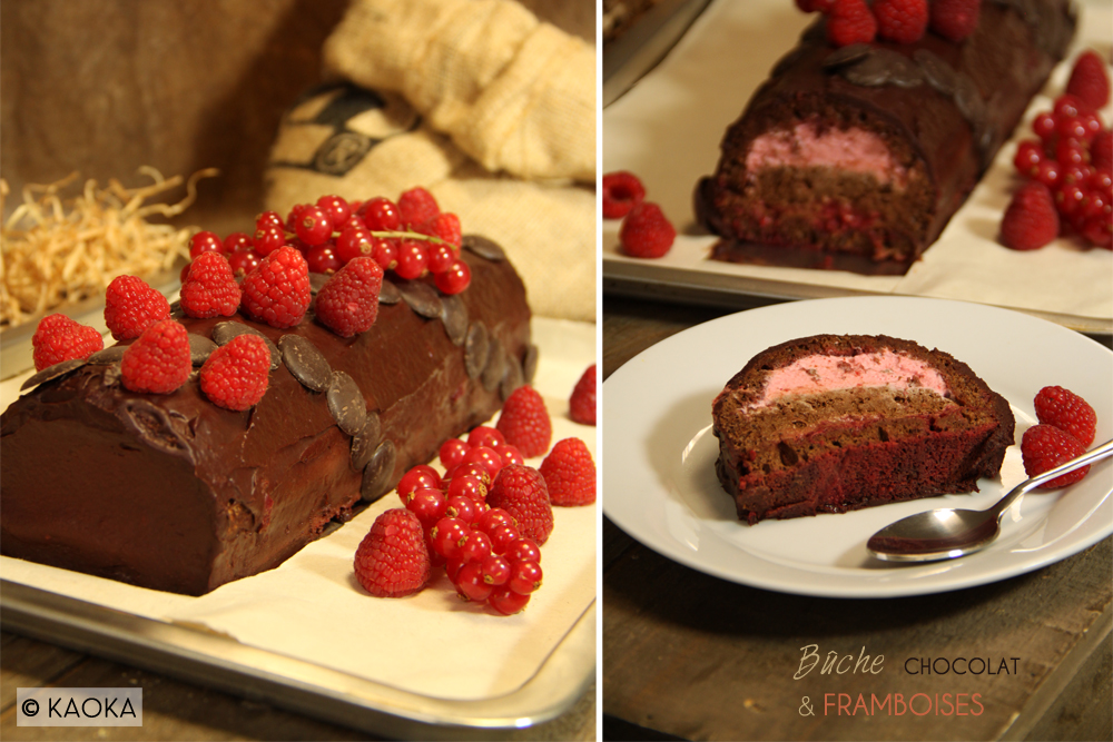 Recette buche chocolat bio framboises