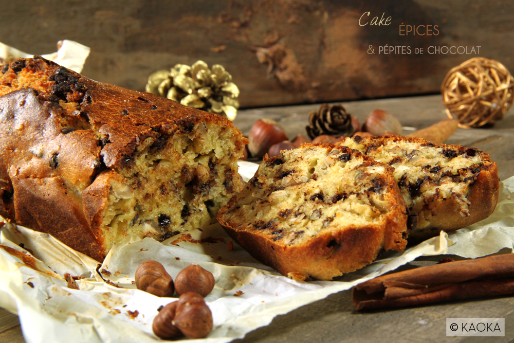 recette cake epices pepites chocolat