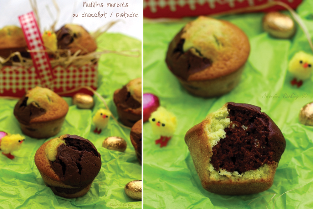 muffins marbrés chocolat pistache