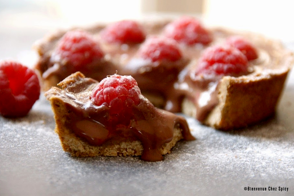 recette tarte chocolat framboises