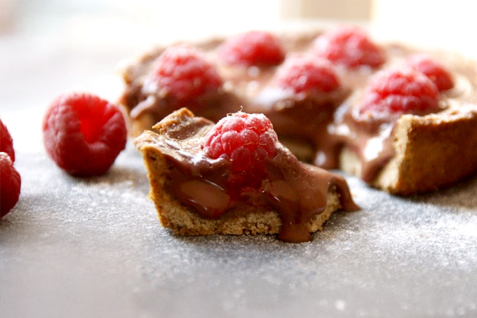 Recette de tarte au chocolat et aux framboises