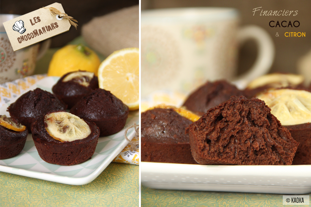 recette financiers chocolat cacao citron