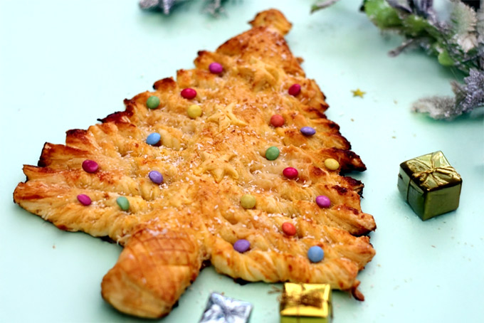 Recette de sapin feuilleté au chocolat blanc et à la noix de coco