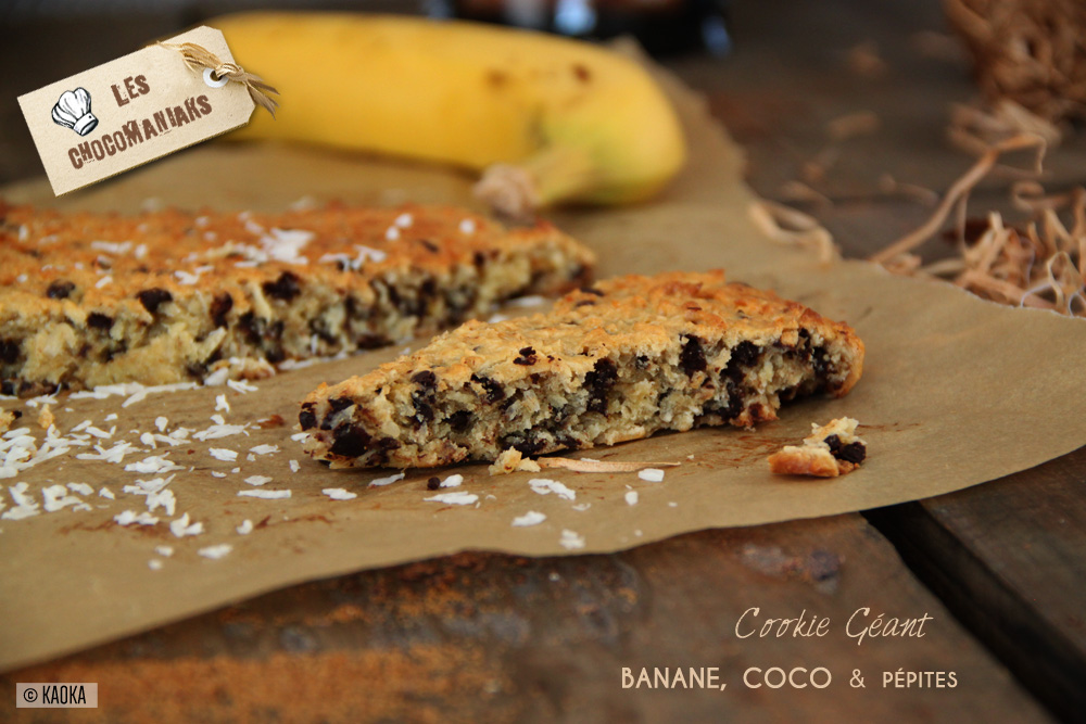 recette cookie banane coco pepites chocolat