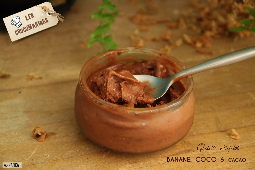 recette glace vegan banane coco cacao chocolat
