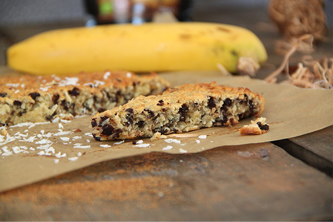 Recette de cookies géant à la banane, noix de coco et pépites de chocolat au lait