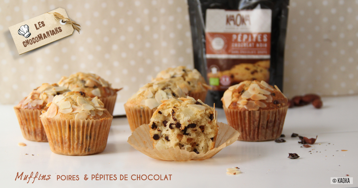 recette muffins poires pepites chocolat