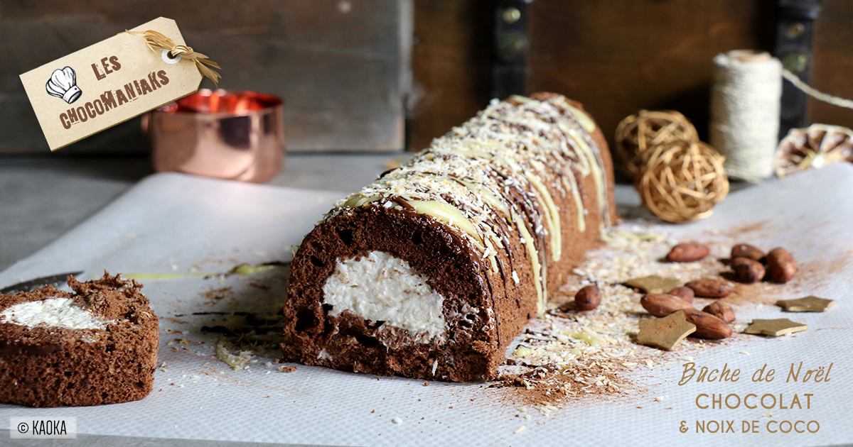 Bûche Chocolat Blanc & Framboises - Les Chocomaniaks