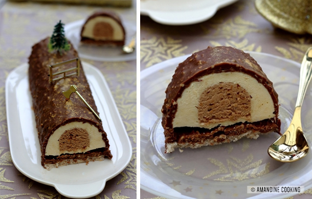 recette buche praline noisettes chocolat blanc