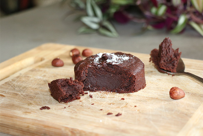 Recette de fondant au chocolat et noisettes vegan et sans gluten