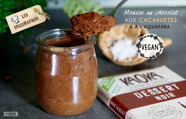 Mousse Chocolat Cacahuètes à l'Aquafaba - Recette Vegan