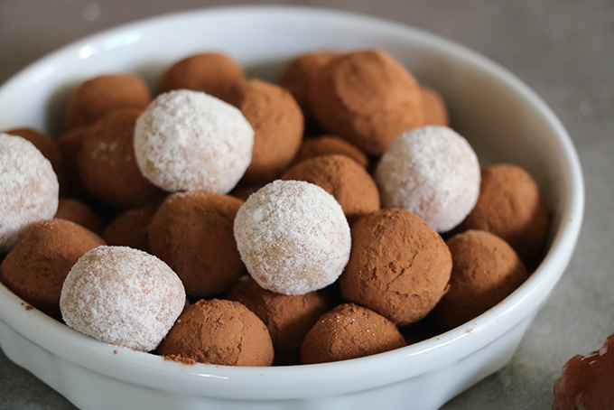 Recette de truffes au chocolat blanc et à la crème de marrons