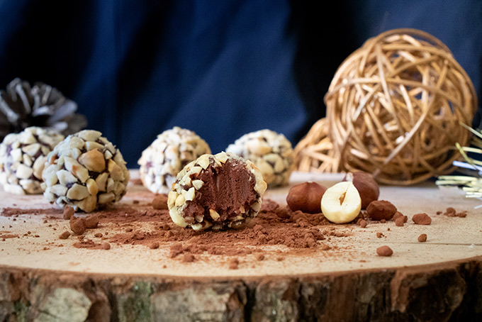 Recette de truffes au chocolat et noisettes