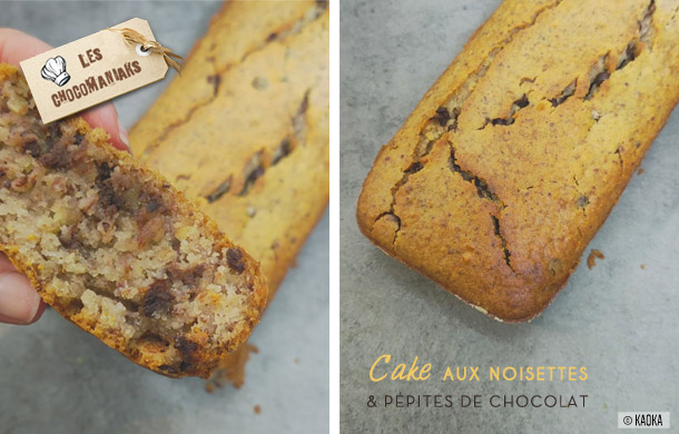 Recette de cake vegan aux noisettes & pépites de chocolat