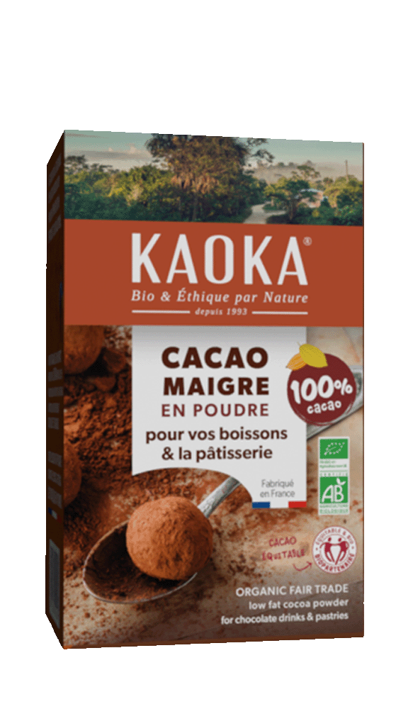 Cacao maigre en poudre bio et équitable Kaoka