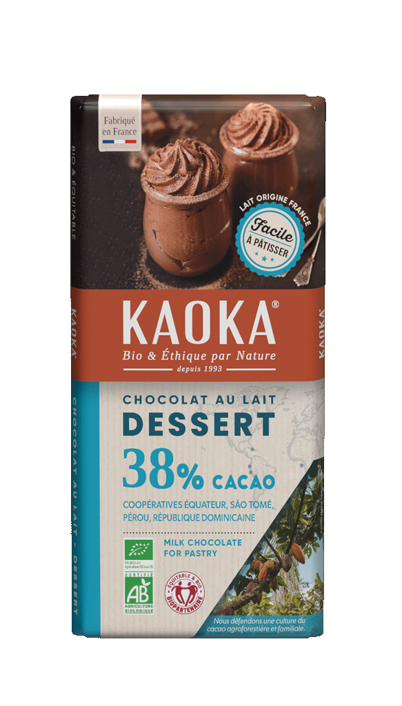 Tablette de chocolat au lait 38% cacao Kaoka