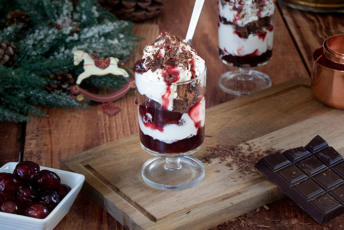 Recette de verrines façon forêt noire