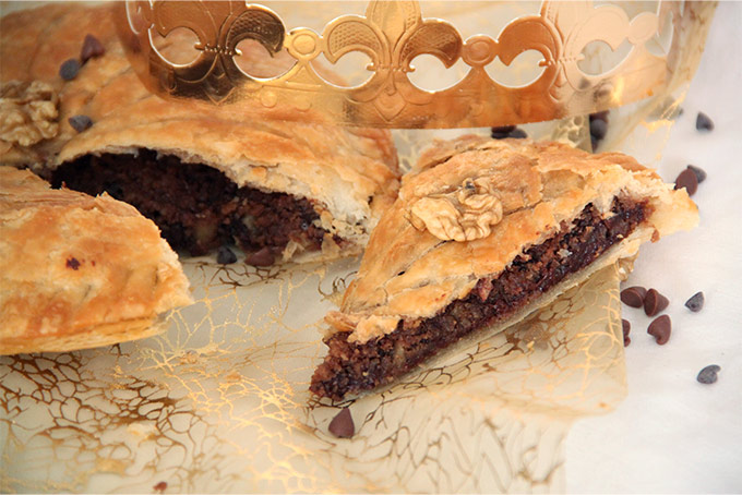 Recette de galette des rois aux noix et aux pépites de chocolat