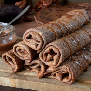 crepes au cacao roulées