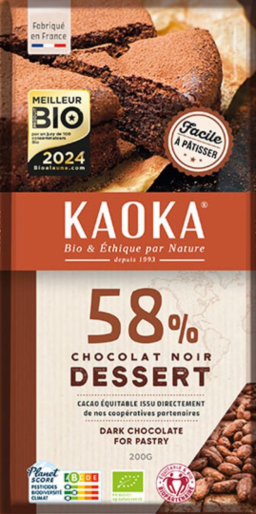 Chocolat Noir 58% cacao Kaoka